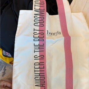 Benefit White and Pink Cosmetic Bags